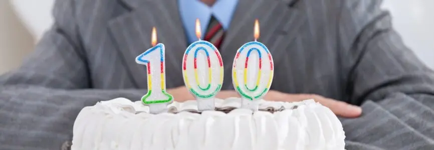 number candles of 100 on a cake