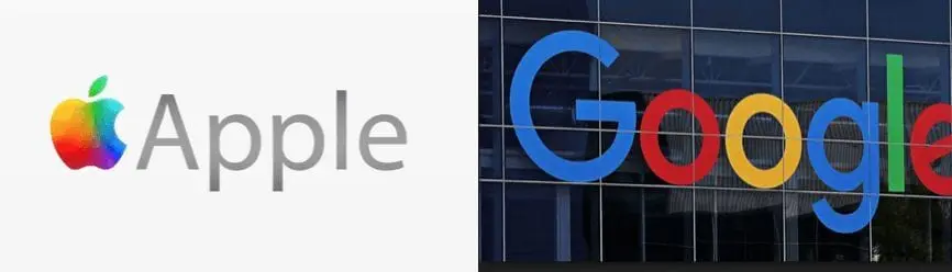 apple and google logos