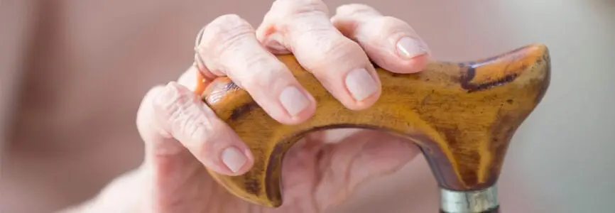 hand on cane