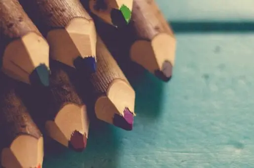 wooden colored pencils