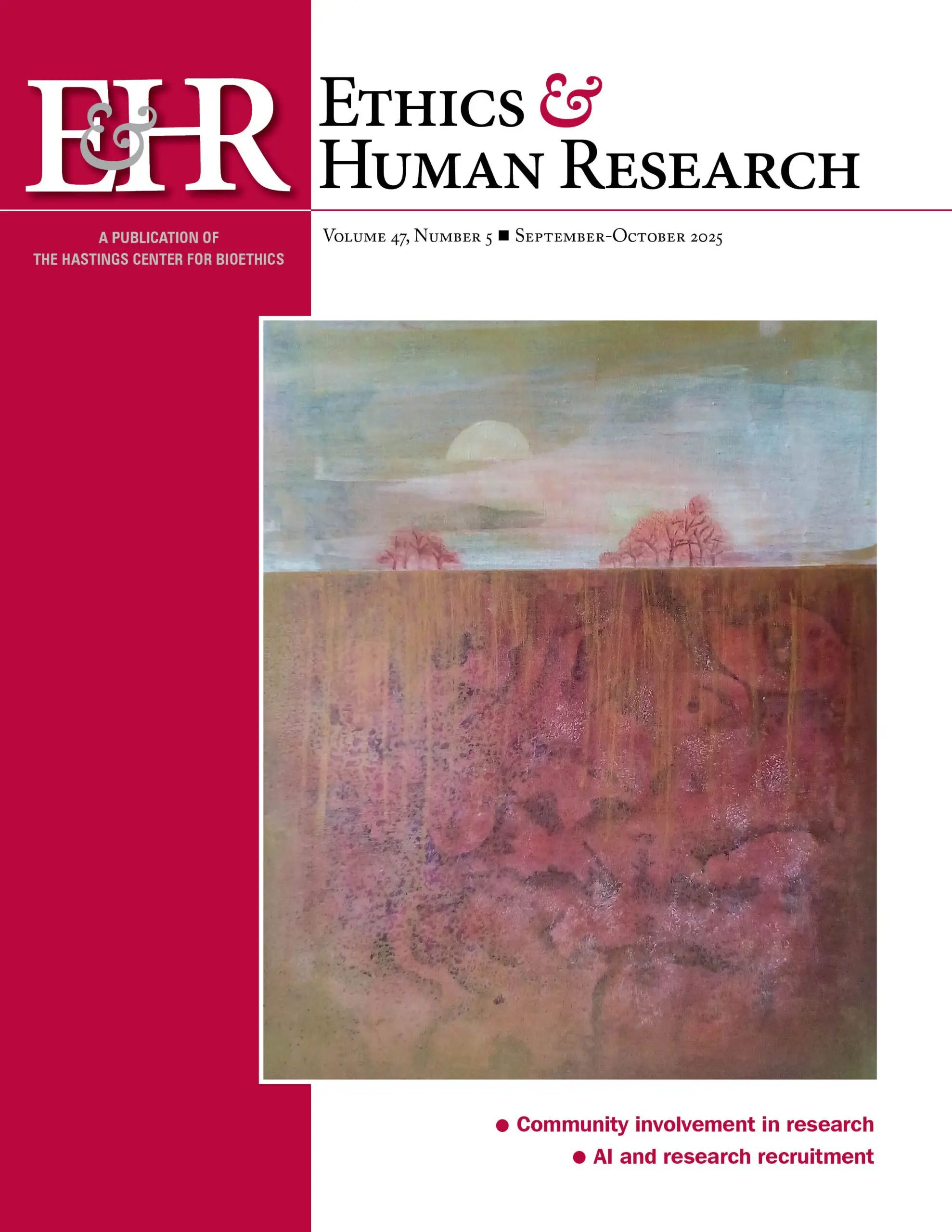 decorative cover of E&HR, painting of a field with a hill above it