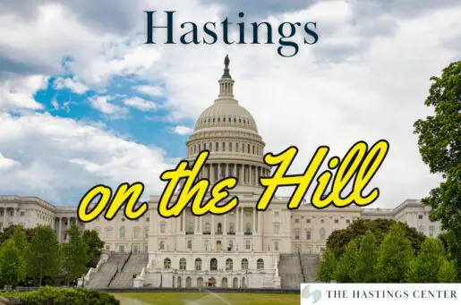 US capitol building with words Hastings on the Hill in yellow