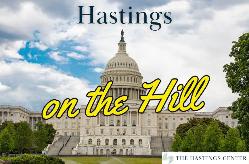 US capitol building with words Hastings on the Hill in yellow