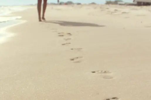 footprints in sand