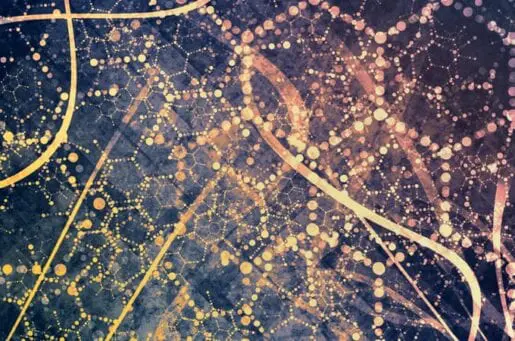 glowing yellow hexagons on a blue background