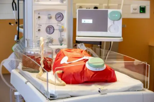 artificial womb on hospital bed