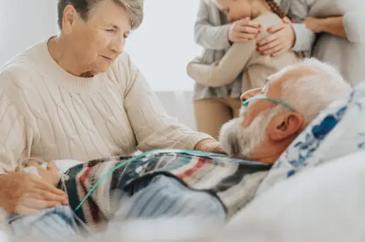 three generations of a family at hospital