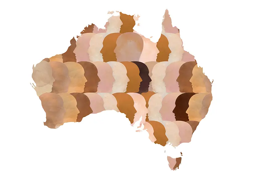 abstract map of australia