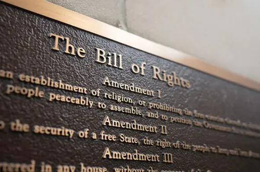plaque with bill of rights
