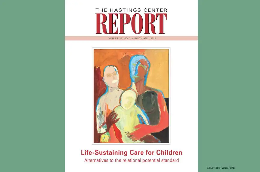 abstract cover art for the hastings center report