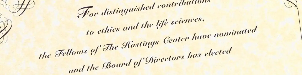 Hastings Center fellows certificate