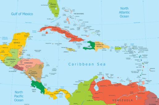 map of the Caribbean basin
