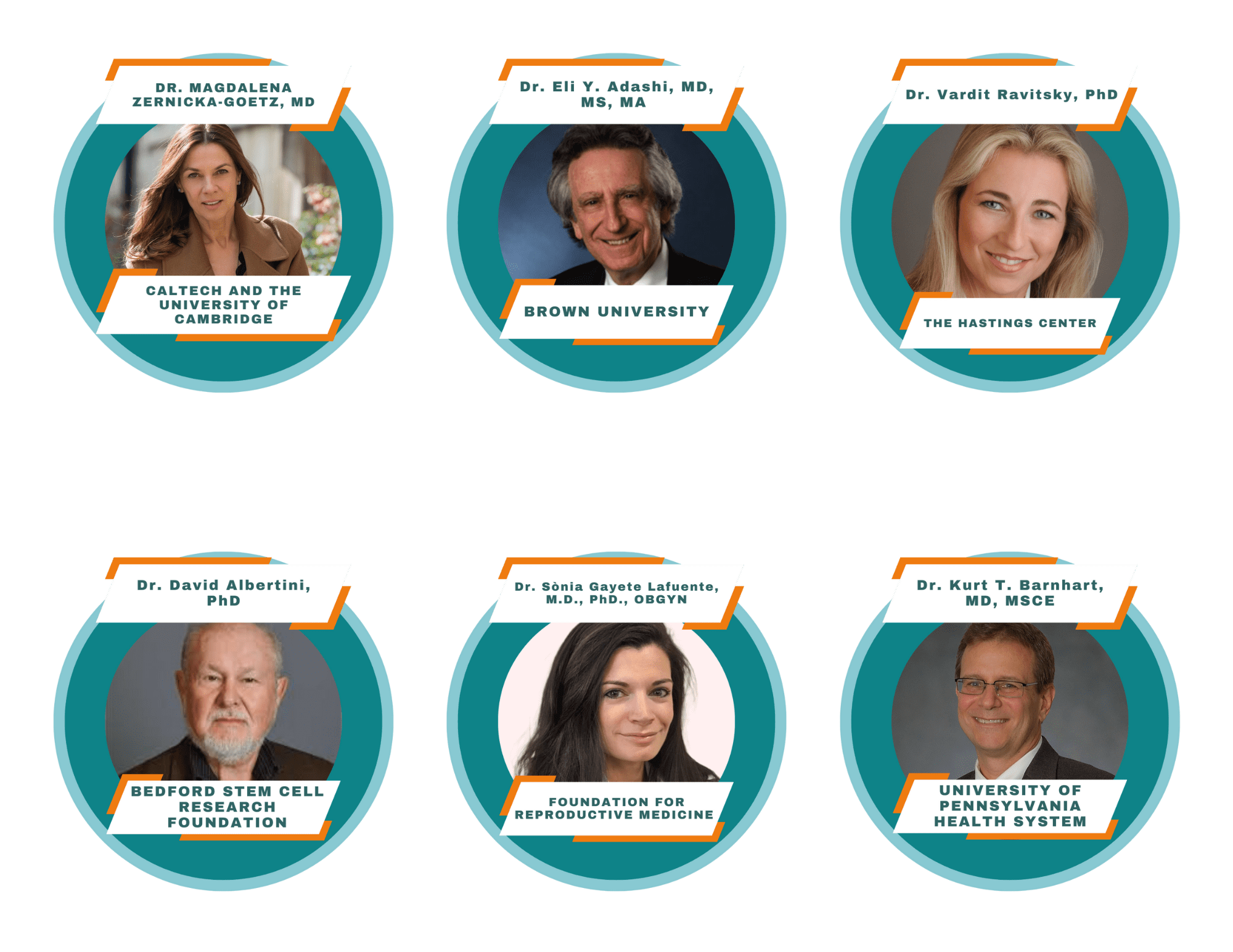 intl fertility conf collage of six speakers who will attend the fertility conference