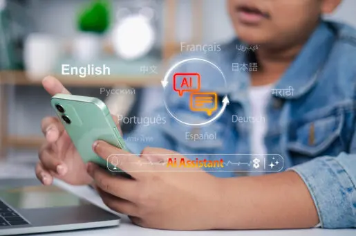 young brown person on phone