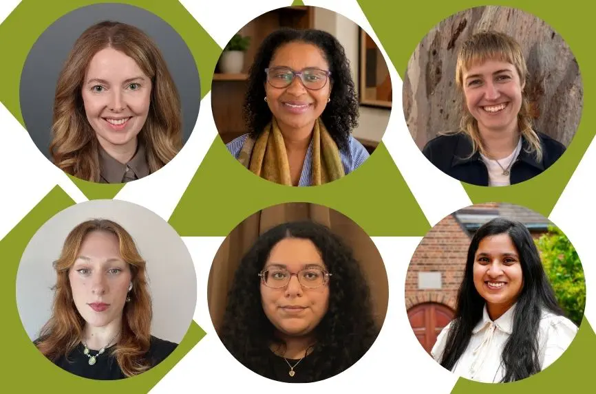 six young women of diverse backgrounds