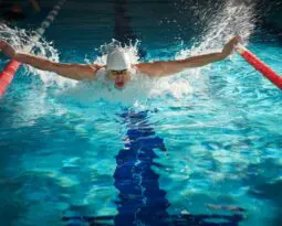 male swimmer in olympic pool