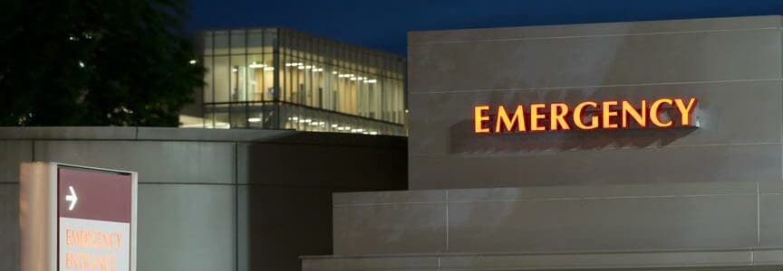 Signs for local emergency entrace of the hospital