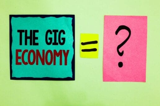 Text sign showing The Gig Economy.