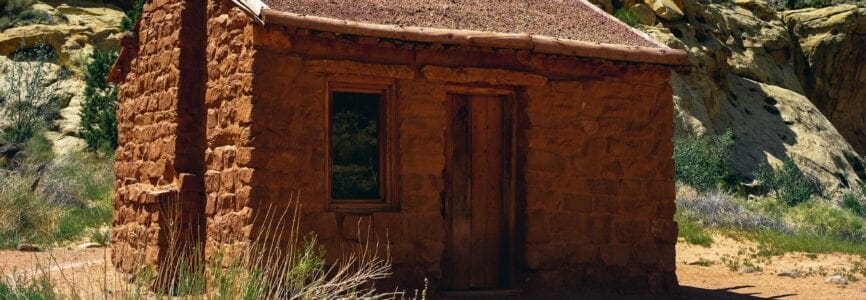 Elijah Cutler Behunin Cabin a Frontier Settler Cabin in Capitol Reef National Park listed on the National Register of Historic Places