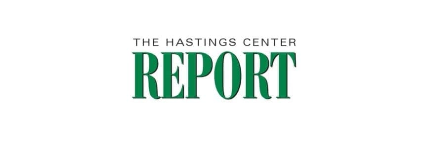 Green words saying Hastings Center Report