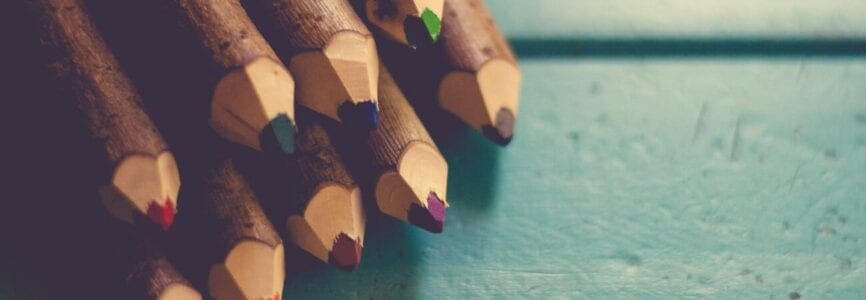 wooden colored pencils