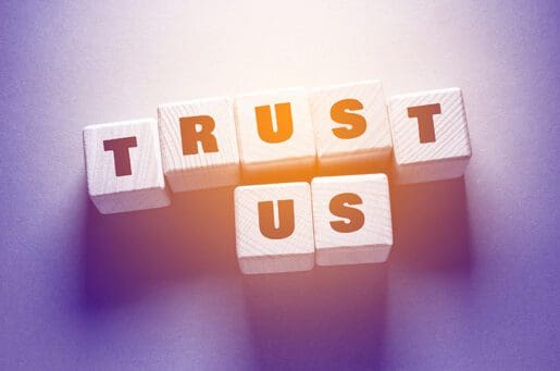 words on blocks that spell trust us