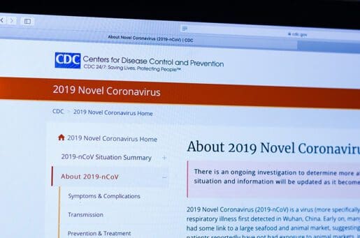 screenshot of a centers for disease control page