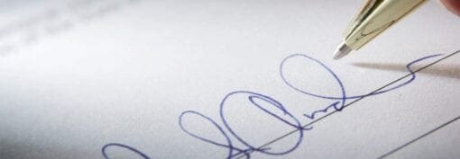 signature on paper