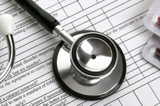 stethoscope on patient chart