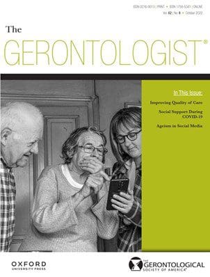 cover of gerontologist with three older white people talking