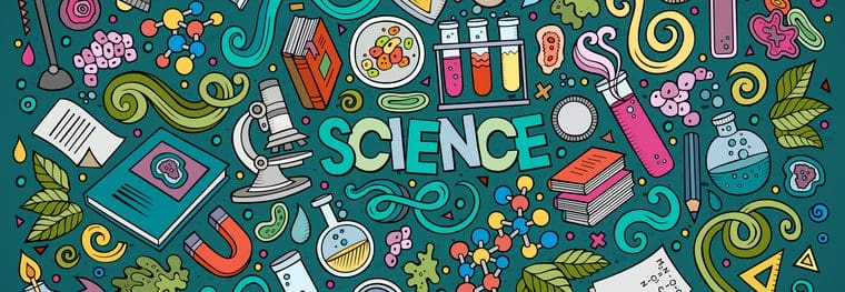 cartoon around the word science