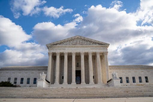 photo of Supreme Court, a large off white pillared building