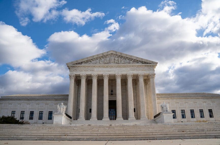 photo of Supreme Court, a large off white pillared building