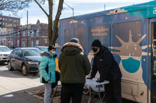 mobile vaccination clinic in New York City